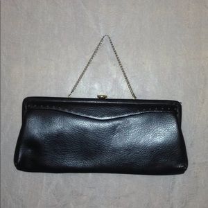 Vintage Black leather clutch